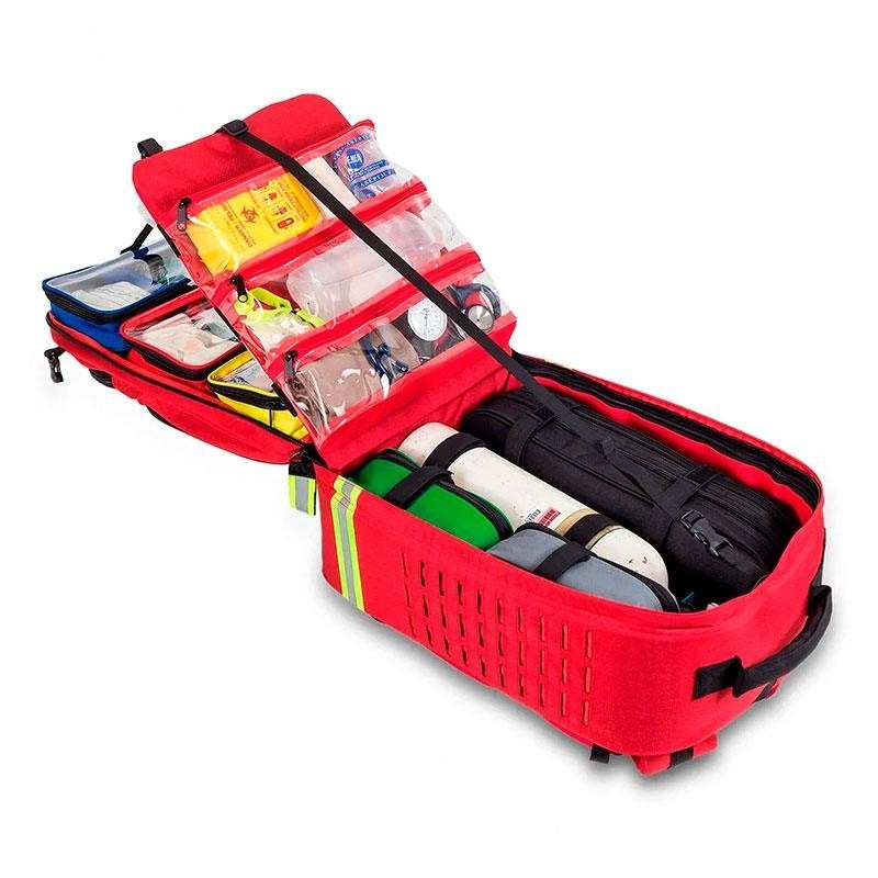 Mochila táctico sanitaria de rescate PARAMED´S EVO ROJO uso 1