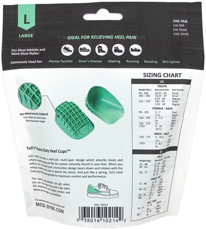 Taloneras PRO HEEL CUPS Verde (2) TULI'S retail back