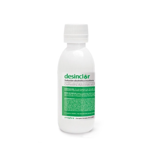 DESINCLOR 2% 100ml CLORHEXIDINA SOLUCION ALCOHOLICA  INCOLORA (CON TAPON)