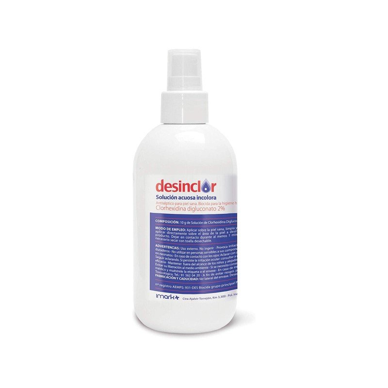 DESINCLOR 2% 250ml CLORHEXIDINA ACUOSA INCOLORA ( PULVERIZADOR)